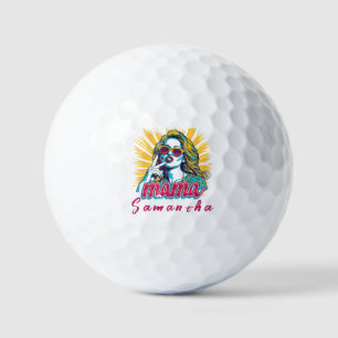 Personalized Retro  Mama Pop Art (5) Golf Balls