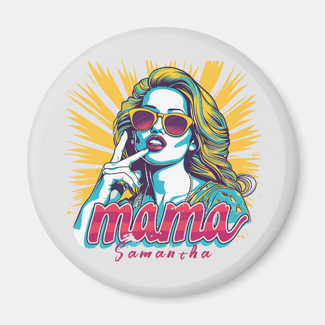 Personalized Retro  Mama Pop Art (5) Magnet (Front)