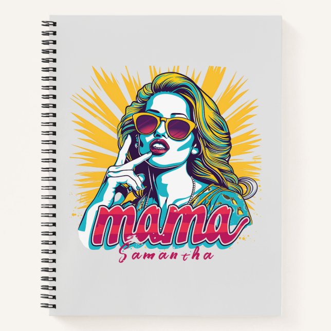 Personalized Retro  Mama Pop Art (5) Notebook (Front)