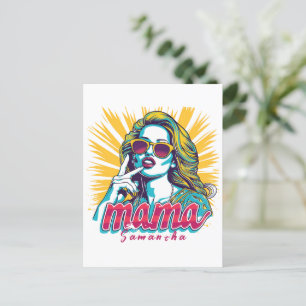 Personalized Retro Mama Pop Art (5) Postcard