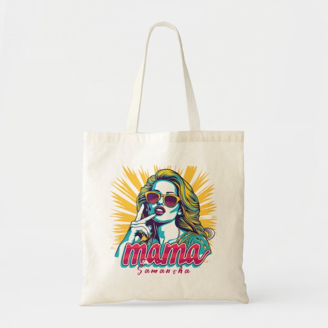Personalized Retro  Mama Pop Art (5) Tote Bag (Front)