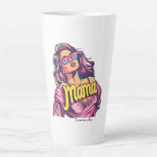 Personalized Retro  Mama Pop Art (6) Latte Mug