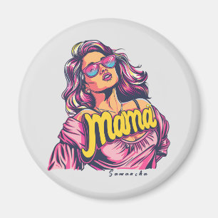 Personalized Retro Mama Pop Art (6) Magnet