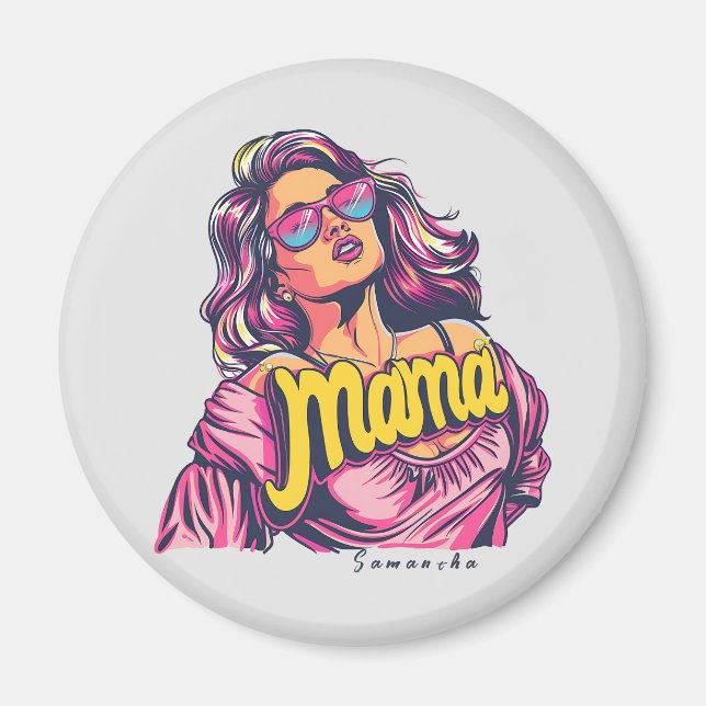 Personalized Retro  Mama Pop Art (6) Magnet (Front)