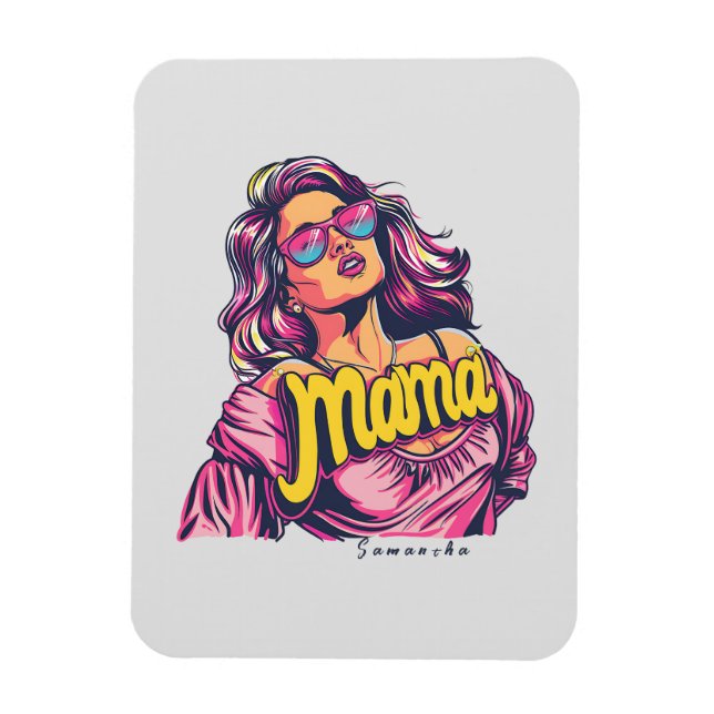 Personalized Retro Mama Pop Art (6) Magnet (Vertical)