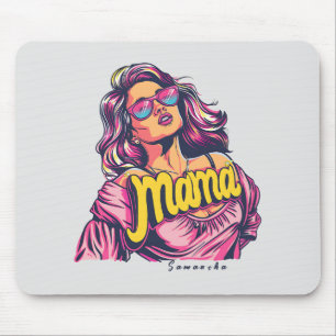 Personalized Retro Mama Pop Art (6) Mouse Pad