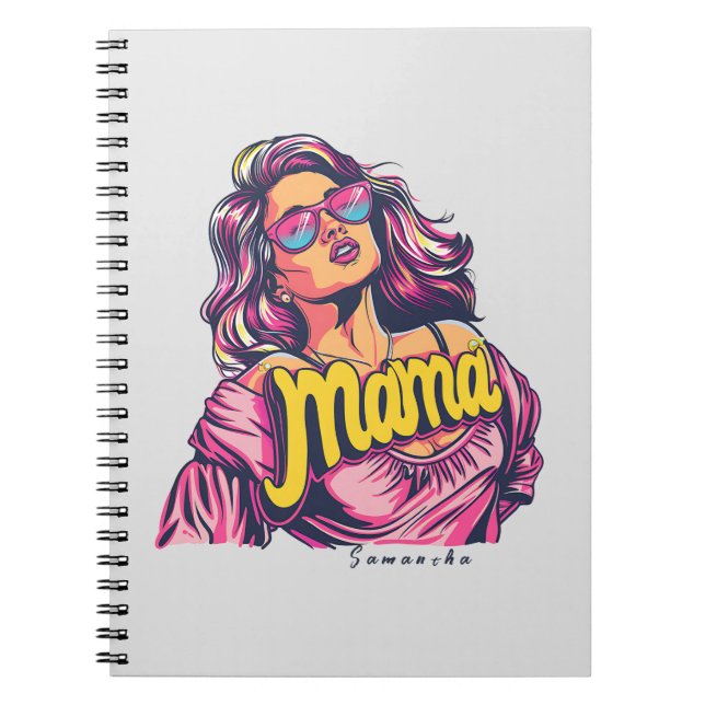 Personalized Retro  Mama Pop Art (6) Notebook (Front)