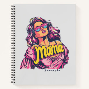 Personalized Retro Mama Pop Art (6) Notebook