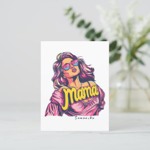 Personalized Retro  Mama Pop Art (6) Postcard