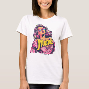 Personalized Retro  Mama Pop Art (6) T-Shirt