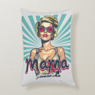 Personalized Retro Mama Pop Art (7) Accent Pillow