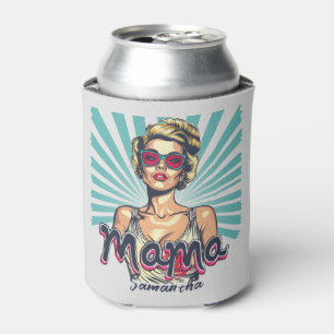 Personalized Retro Mama Pop Art (7) Can Cooler