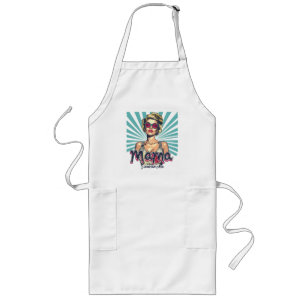 Personalized Retro  Mama Pop Art (7) Long Apron