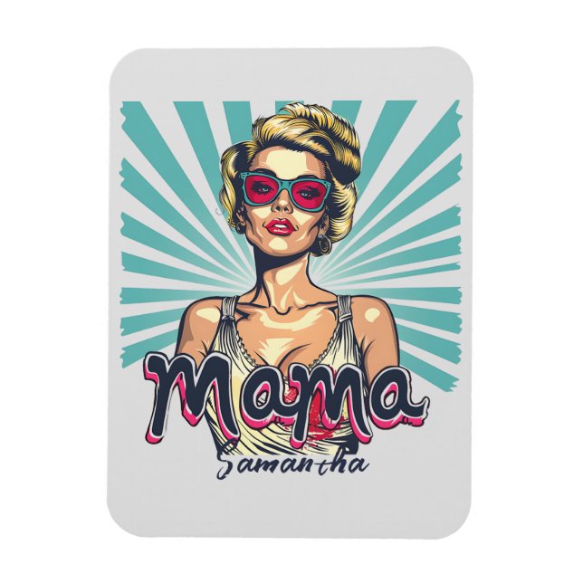 Personalized Retro Mama Pop Art (7) Magnet (Vertical)