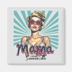 Personalized Retro Mama Pop Art (7) Magnet