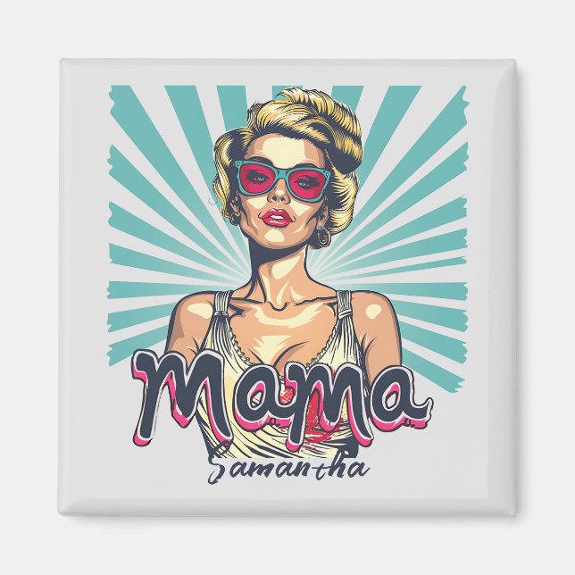 Personalized Retro  Mama Pop Art (7) Magnet (Front)