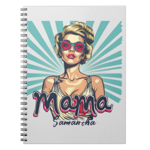 Personalized Retro Mama Pop Art (7) Notebook