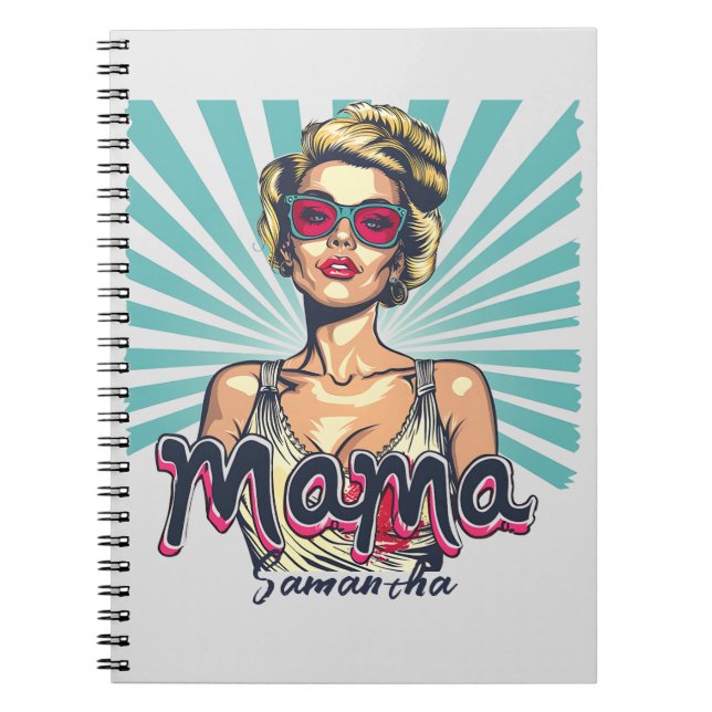 Personalized Retro  Mama Pop Art (7) Notebook (Front)