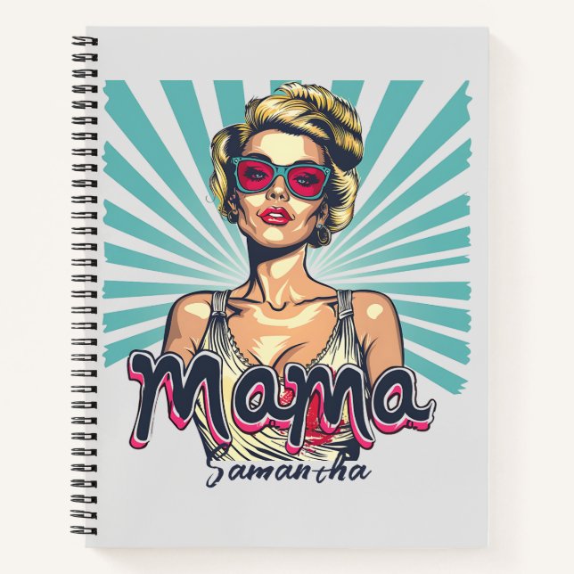 Personalized Retro  Mama Pop Art (7) Notebook (Front)