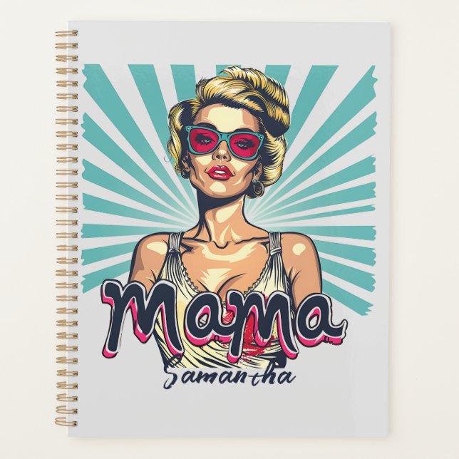 Personalized Retro  Mama Pop Art (7) Planner (Front)