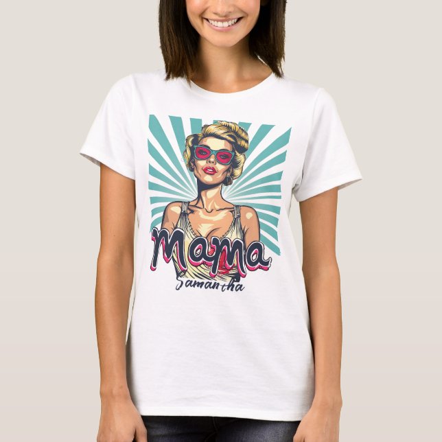Personalized Retro  Mama Pop Art (7) T-Shirt (Front)