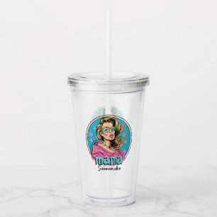 Personalized Retro Mama Pop Art (8) Acrylic Tumbler