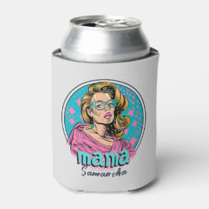 Personalized Retro  Mama Pop Art (8) Can Cooler