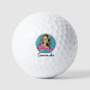 Personalized Retro Mama Pop Art (8) Golf Balls