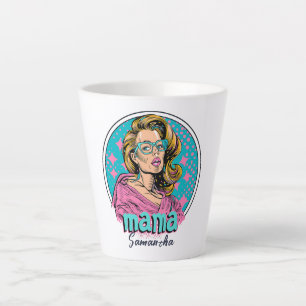 Personalized Retro  Mama Pop Art (8) Latte Mug