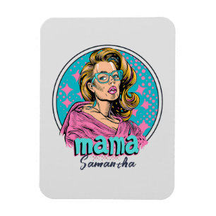 Personalized Retro Mama Pop Art (8) Magnet