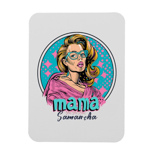 Personalized Retro Mama Pop Art (8) Magnet (Vertical)