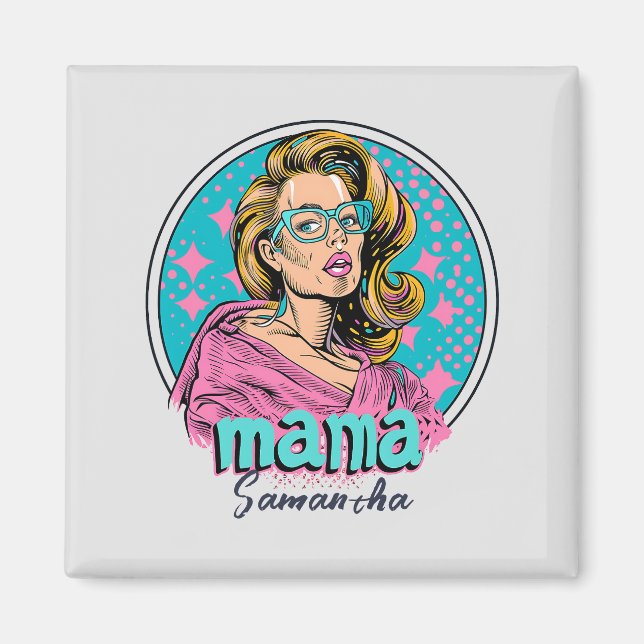 Personalized Retro  Mama Pop Art (8) Magnet (Front)