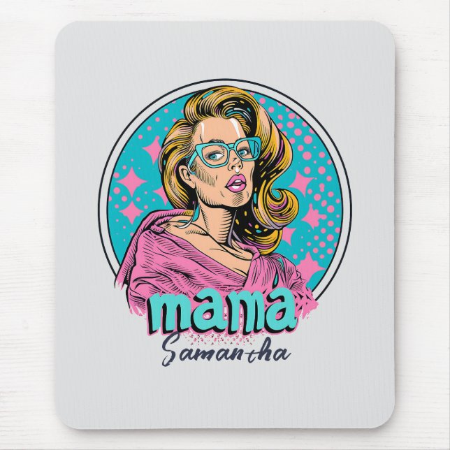 Personalized Retro  Mama Pop Art (8) Mouse Pad (Front)