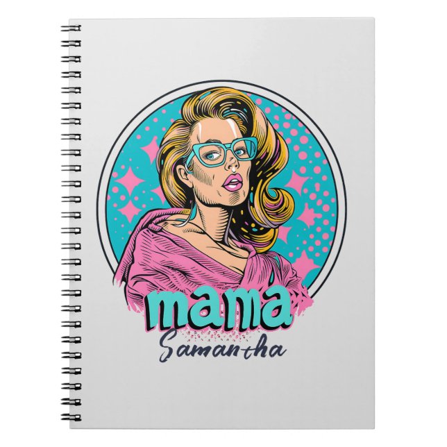 Personalized Retro  Mama Pop Art (8) Notebook (Front)