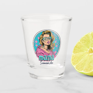 Personalized Retro Mama Pop Art (8) Shot Glass