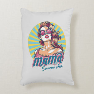 Personalized Retro  Mama Pop Art (9) Accent Pillow