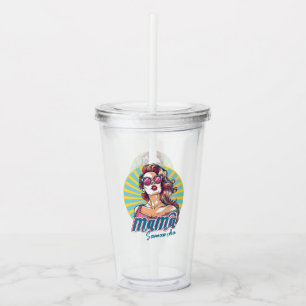 Personalized Retro Mama Pop Art (9) Acrylic Tumbler