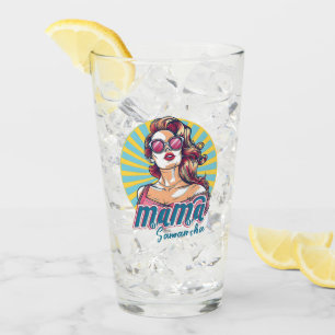 Personalized Retro Mama Pop Art (9) Glass