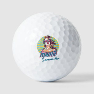 Personalized Retro  Mama Pop Art (9) Golf Balls