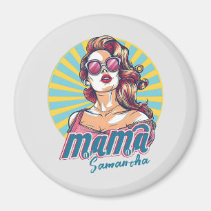 Personalized Retro Mama Pop Art (9) Magnet