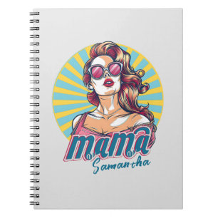 Personalized Retro  Mama Pop Art (9) Notebook