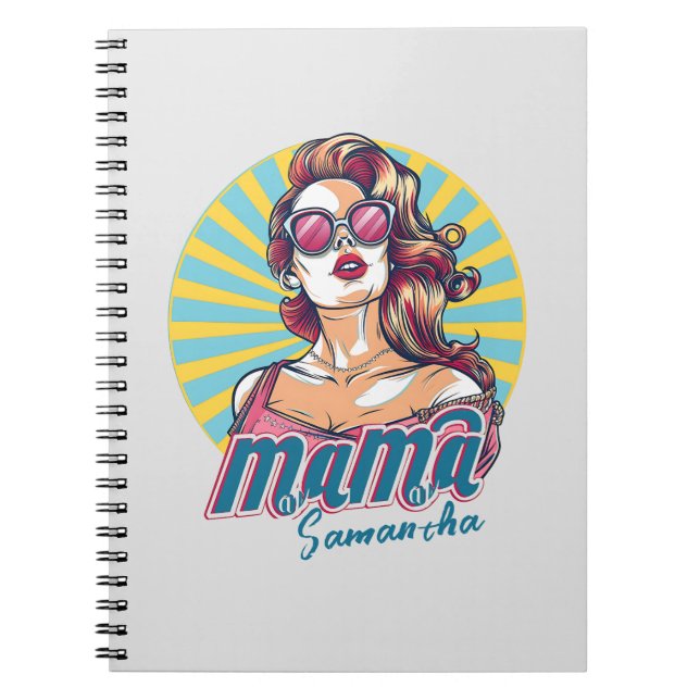 Personalized Retro  Mama Pop Art (9) Notebook (Front)