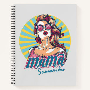 Personalized Retro Mama Pop Art (9) Notebook