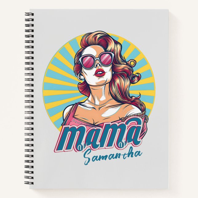 Personalized Retro  Mama Pop Art (9) Notebook (Front)