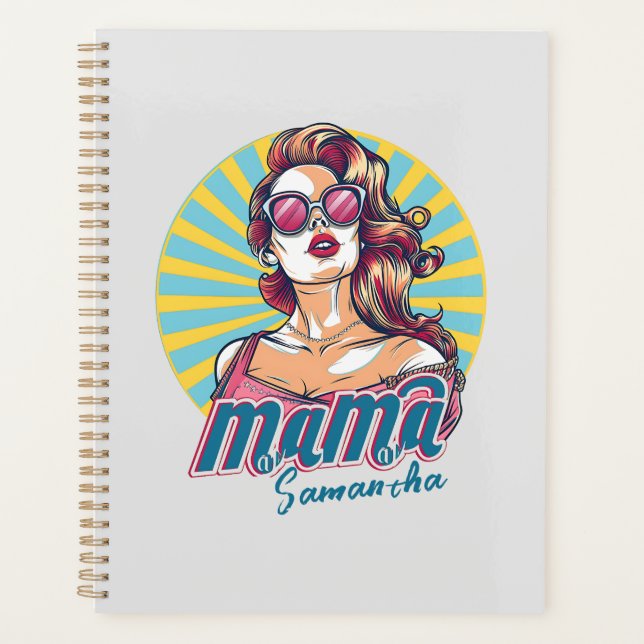 Personalized Retro  Mama Pop Art (9) Planner (Front)