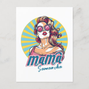 Personalized Retro Mama Pop Art (9) Postcard
