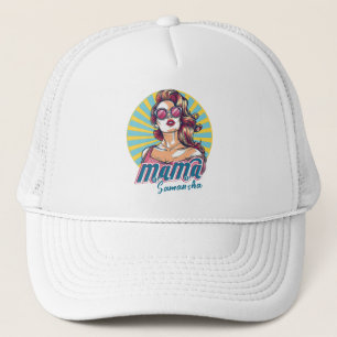 Personalized Retro  Mama Pop Art (9) Trucker Hat