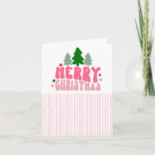 Personalized Retro Merry Christmas Holiday Card