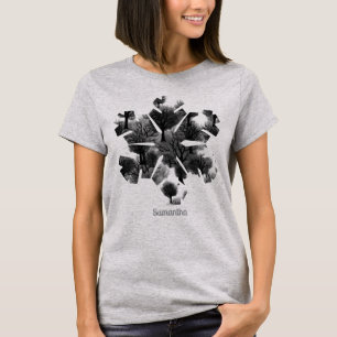 Personalized Retro Minimalist Black Holiday Trees T-Shirt