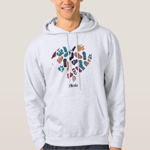 Personalized Retro Minimalist Sole Marks Hoodie